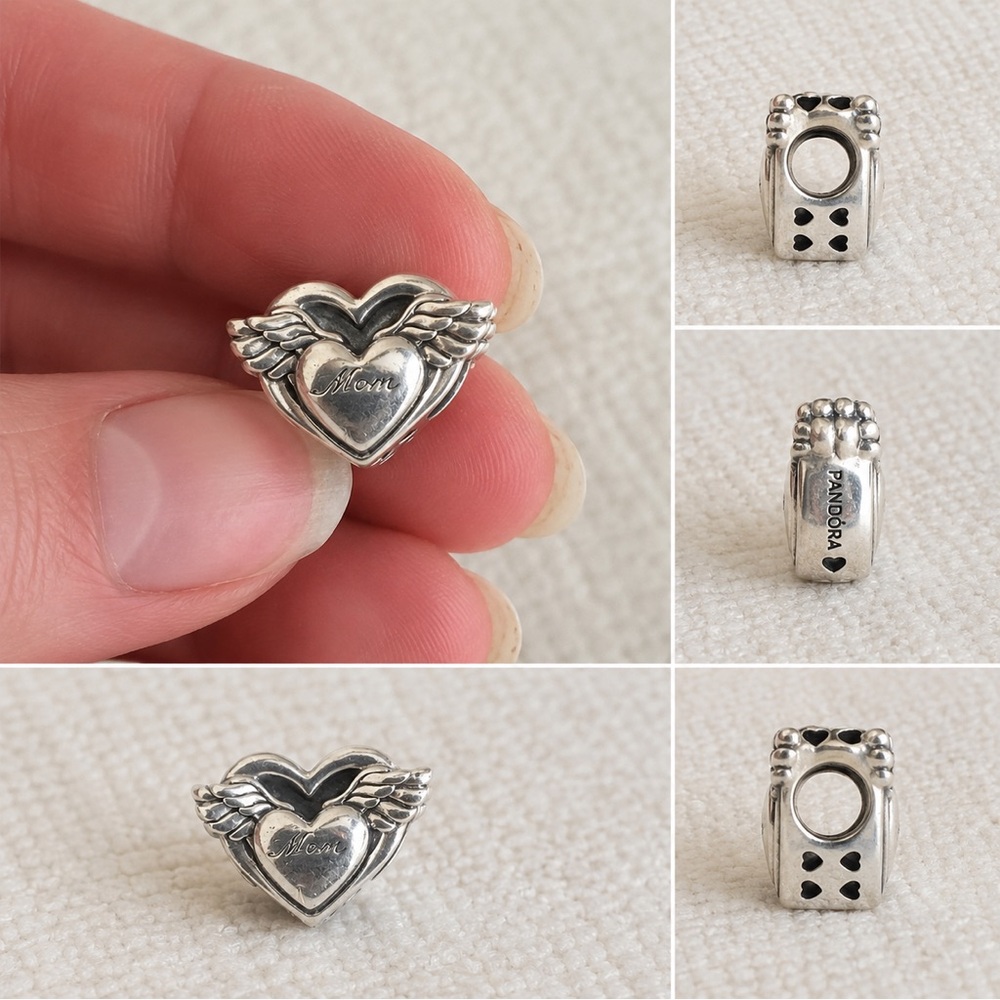 Pandora Mom Heart Wings Charm | Sterling Silver | New w/ Original Box